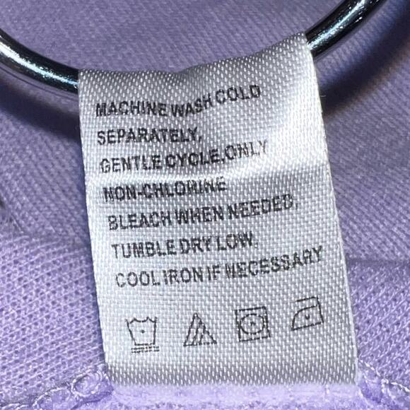 Raw edge crewneck purple sweatshirt junior size large - Picture 6 of 7